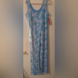 Lilly Pulitzer Blue and Green Floral Jumpsuit